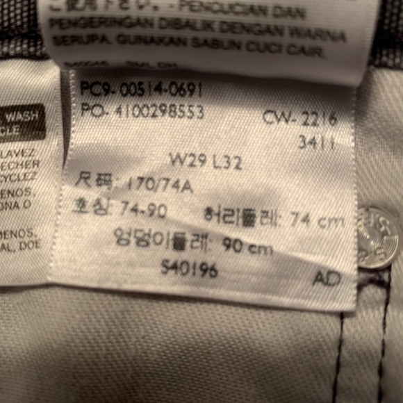 Mens Levi's 514 White Tab Straight Fit Jeans Grey Size 29/ 32 - Picture 12 of 14